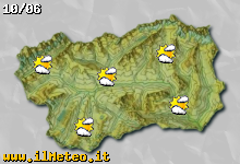Il tempo oggi in Valle d'Aosta. By ilmeteo.it