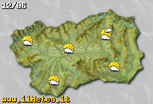  Il tempo previsto per domani in Valle d'Aosta. By ilmeteo.it