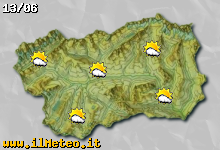Il tempo previsto per dopodomani in Valle d'Aosta. By ilmeteo.it