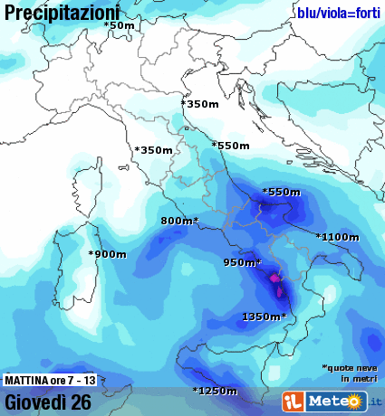Dettaglio precipitazioni Giovedì mattina 26 Novembre 2015