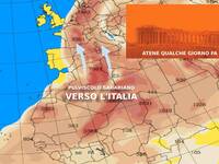 Meteo: Sabbia dal Deserto, vasta nube rossa invade la Grecia e tra pochi giorni arriverà anche in Italia