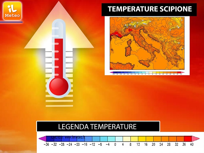 temperaturas, y pronto una nueva ola de intenso calor con Scipio, un pico de 40 grados centígrados;  CUÁNDO Y DÓNDE »ILMETEO.it