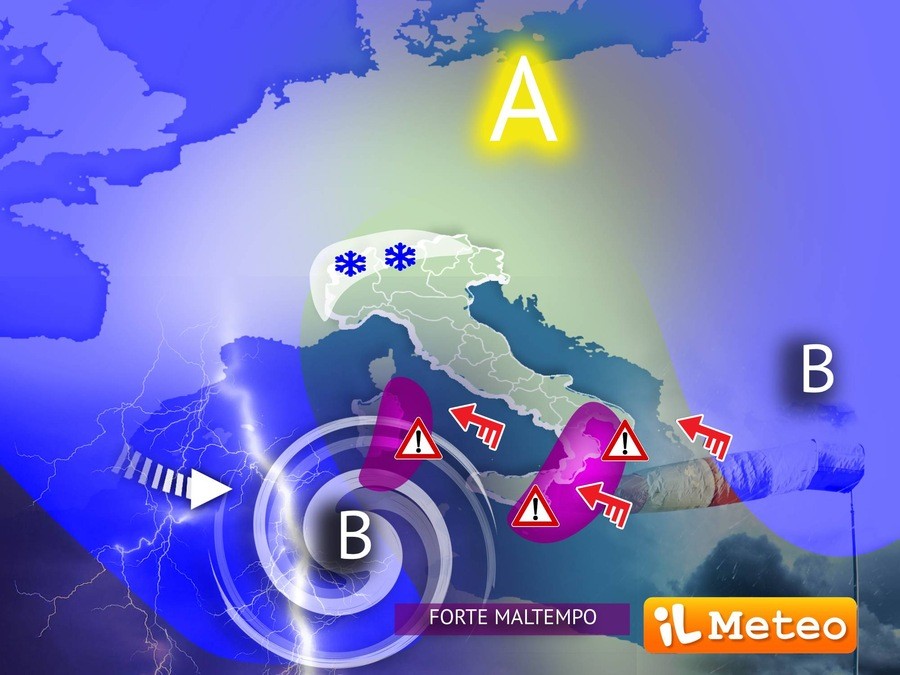 Meteo: in arrivo da lunedì piogge e venti molto forti al Sud, l'analisi di Gussoni