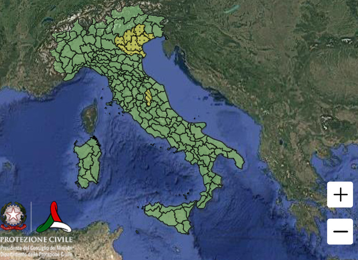 Zone in allertamento per Domenica 14 settembre