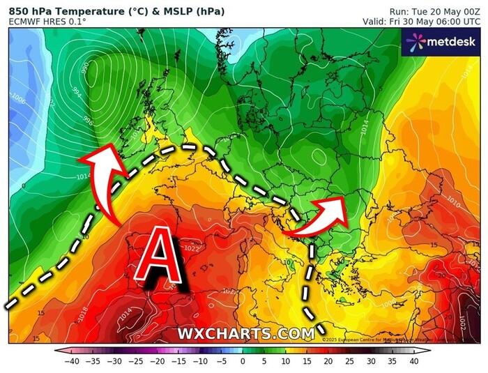 Anticiclone africano in rimonta dalla giornata di Mercoledì 28 Maggio