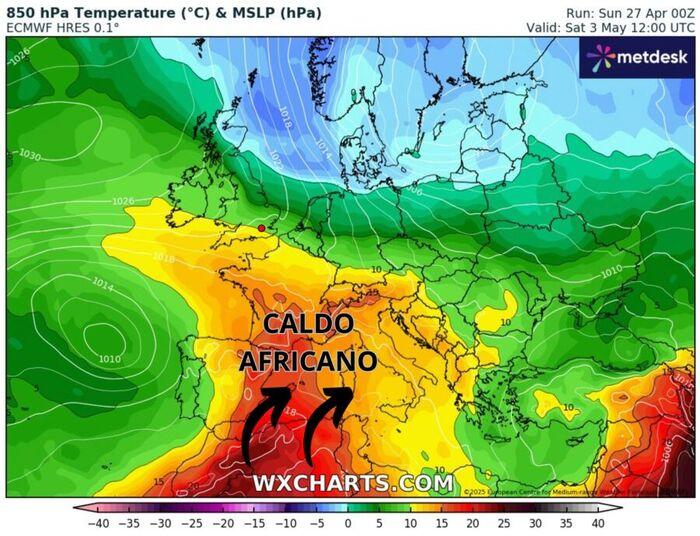 Fiammata africana verso l'Italia 