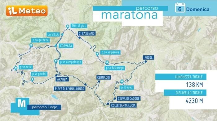 Il meteo per la gara all'orario del passaggio dei ciclisti