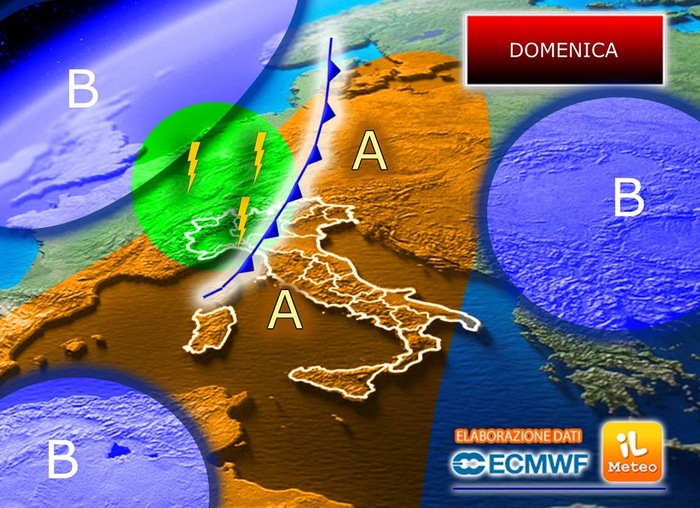 Da Domenica tornano nubi e piogge a partire dal Nordovest