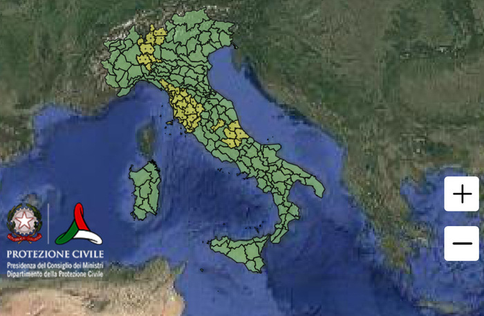 Le zone in allertamento per Domenica 22 giugno