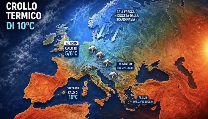 Meteo: l'anticiclone cede il passo, atteso un calo termico e instabilità