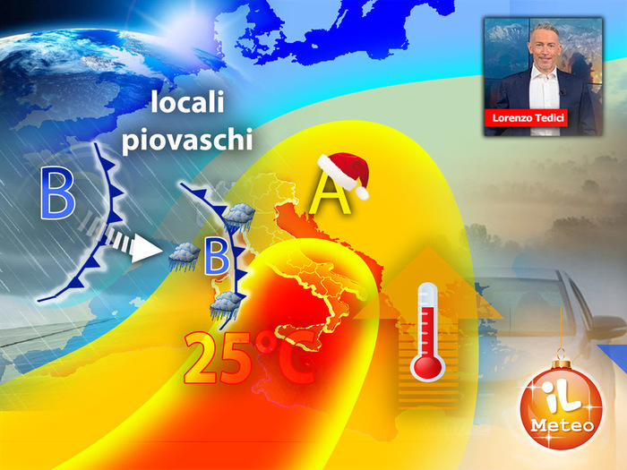 Anticiclone di Natale per almeno 10 giorni, 25°C al Sud