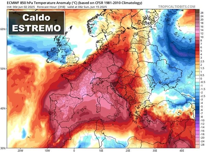 Caldo estremo nelle prossime settimane di Giugno