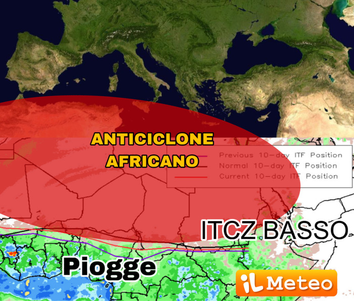 ITCZ basso e anticiclone africano che tentenna