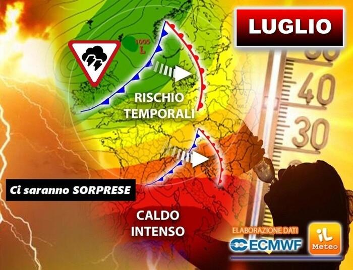 La tendenza su piogge e temperature per il mese di Luglio