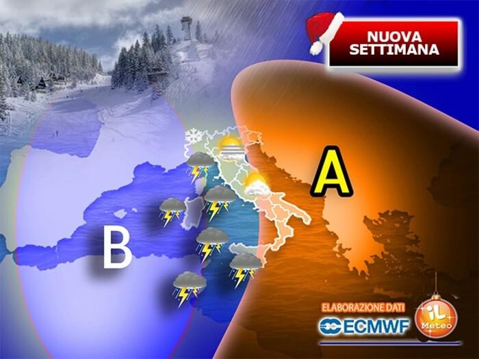 Arriva una forte perturbazione da martedì 16 Dicembre