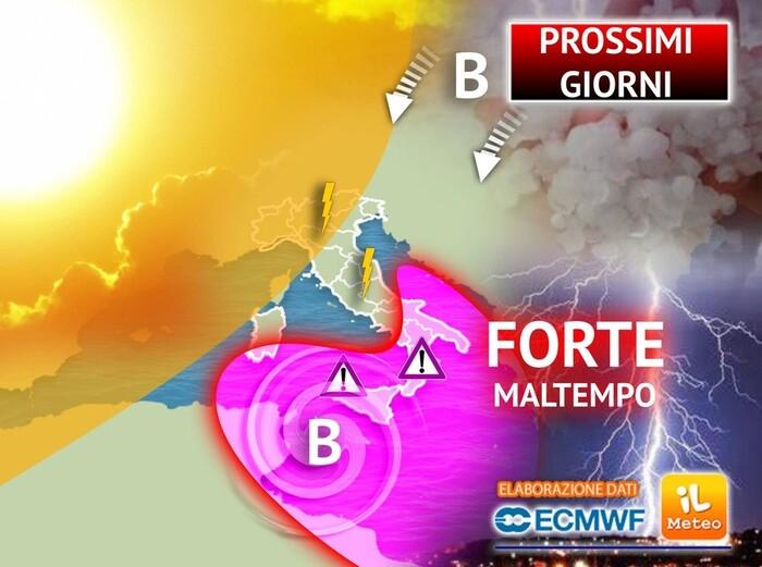 Prossimi giorni ancora turbolenti con piogge, temporali e grandine