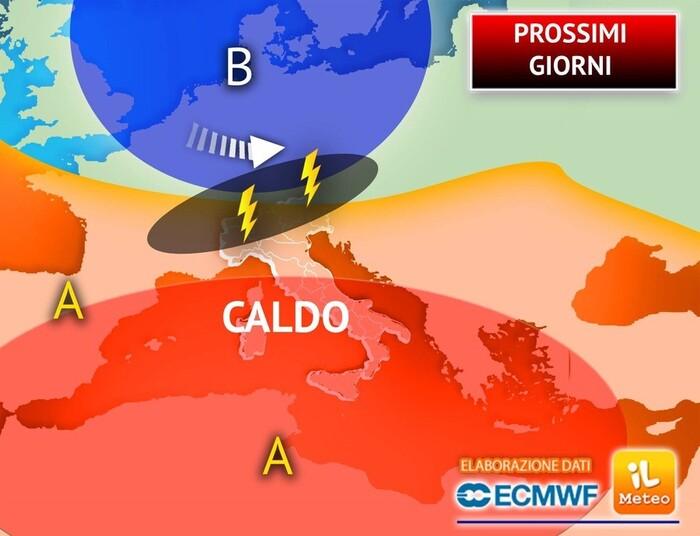 Dai temporali ad un assalto dell'alta pressione africana