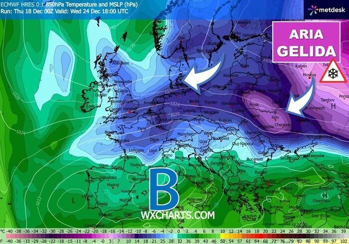 Ciclone mediterraneo in formazione: fase di maltempo nel corso della settimana di Natale