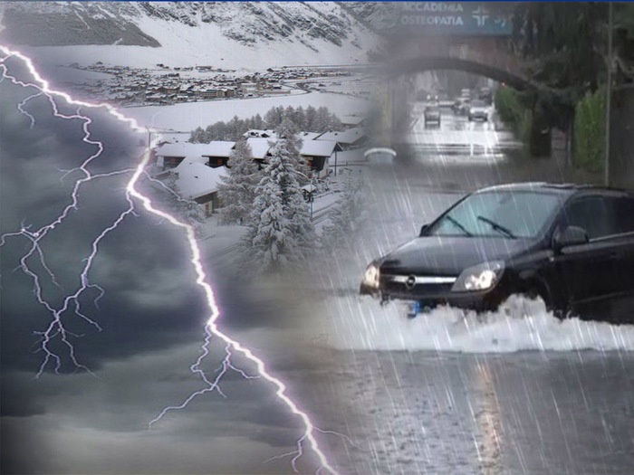 Prossime ore segnate dal ritorno di forti piogge, temporali e neve in montagna