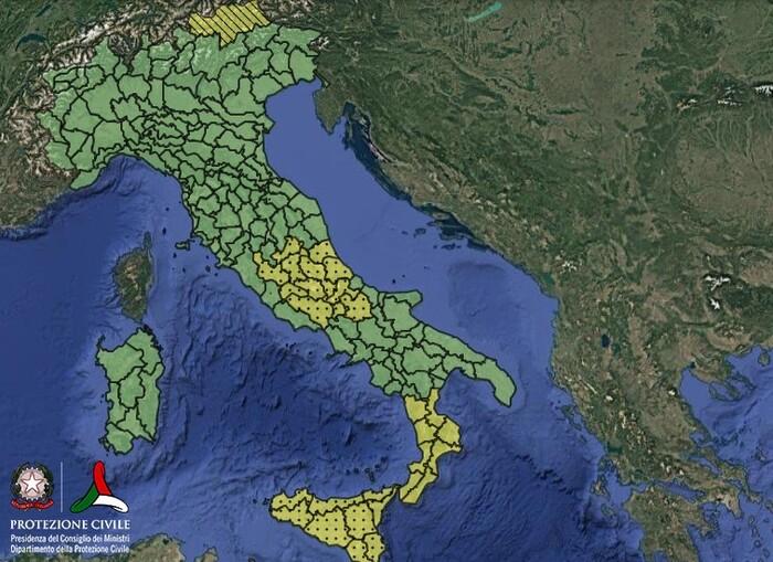 Zone di allertamento per lunedì 12 Maggio