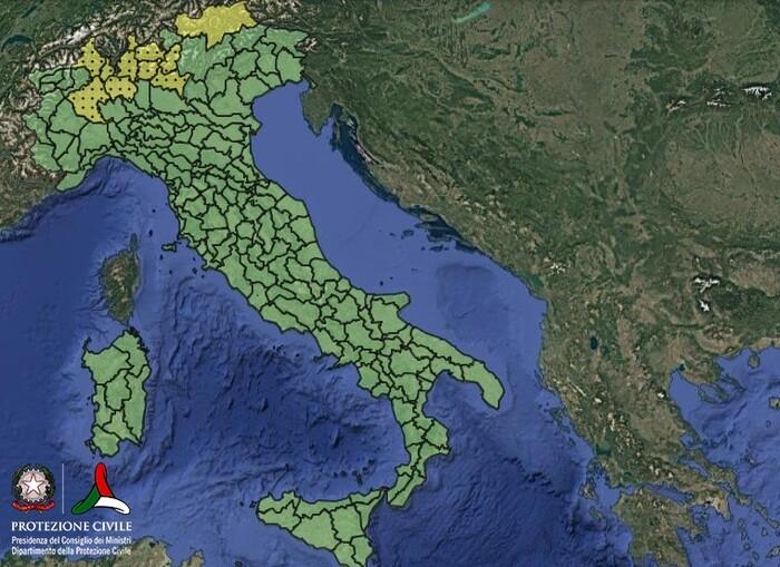 Allerta gialla martedì 3 Giugno