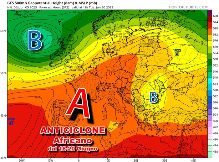 Anticiclone africano in rinforzo verso l'Italia 