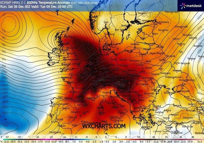 Forte anomalia termica la prossima settimana