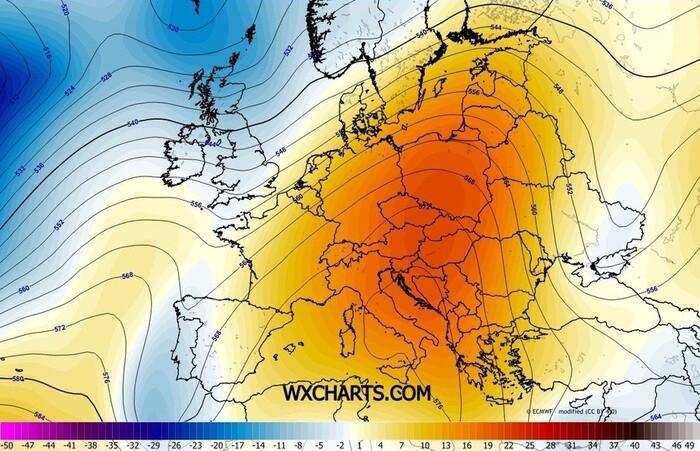 Situazione barica prevista per Giovedì 11 Dicembre 2025