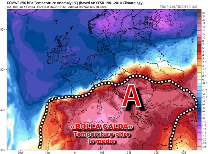 Bolla calda: temperature di 10/12°C oltre le medie climatiche di riferimento