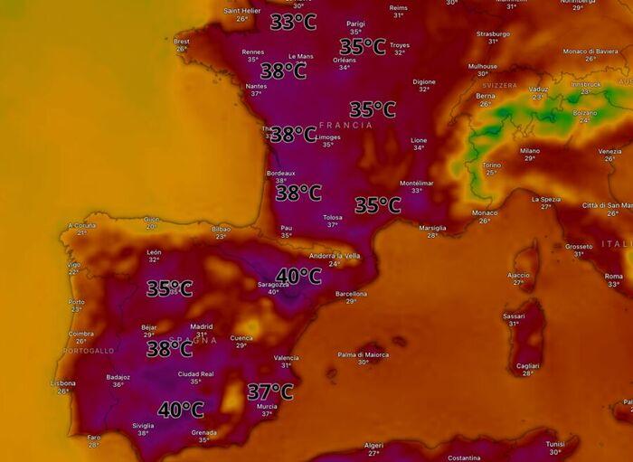 Caldo anomalo sull'Europa occidentale