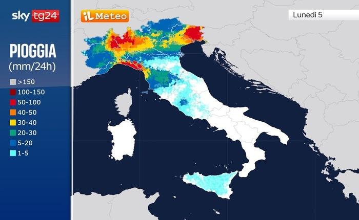 Zone a rischio piogge e temporali in avvio della prossima settimana