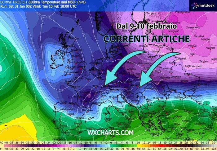 Correnti artiche dal 9-10 febbraio