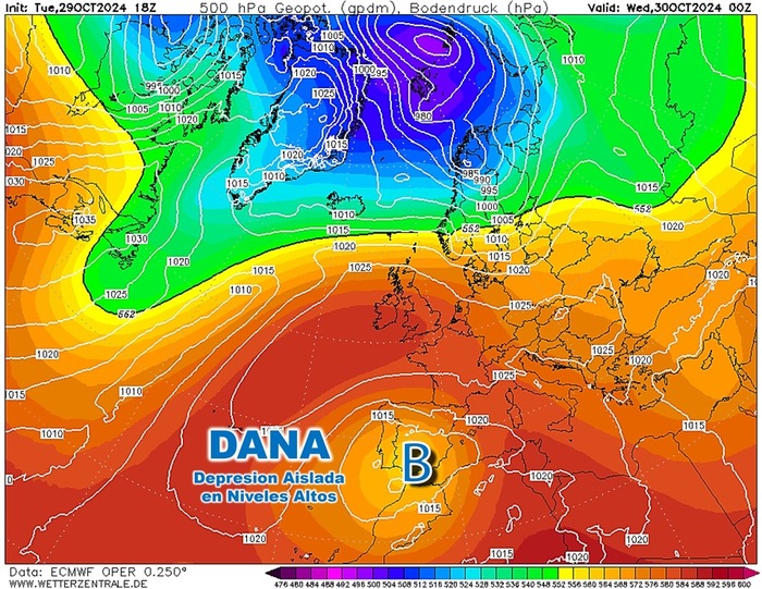 Dana, la figura atmosferica che ha innescato l'alluvione in Spagna a Valencia