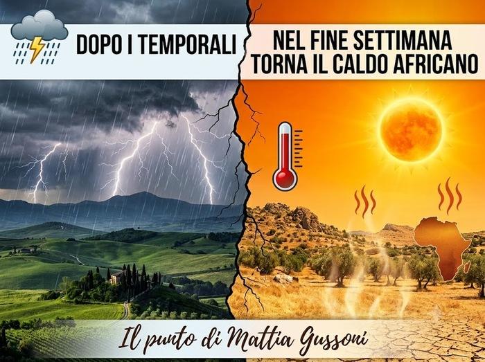 Dopo i temporali, nel fine settimana torna il caldo africano