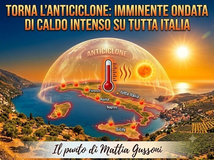 Torna l'Anticiclone: imminente ondata di caldo intenso su tutta Italia