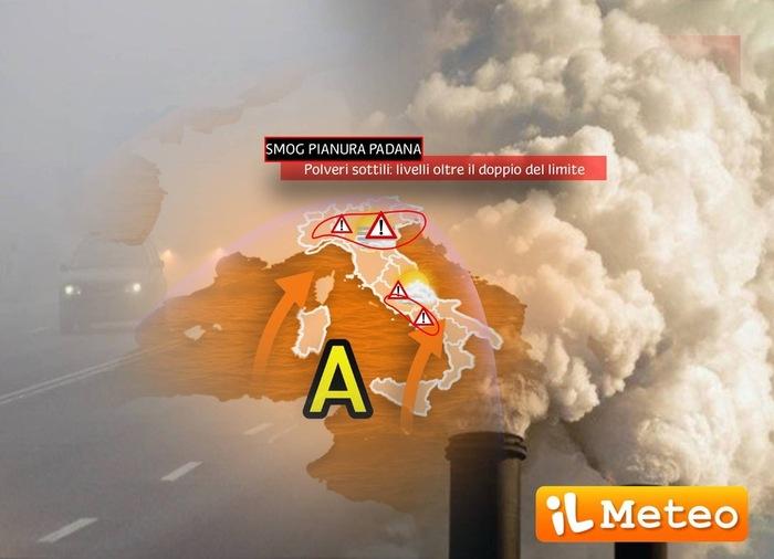 Alta pressione dominate: smog e nebbie in Valpadana