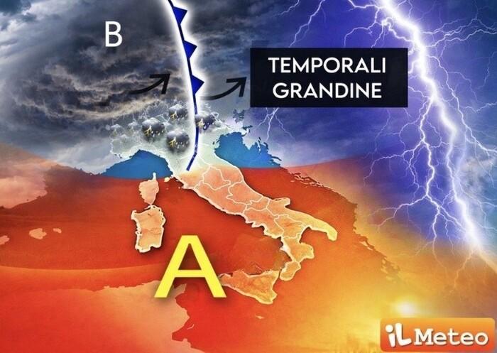 Peggiora al Nord con temporali, poi arriva il caldo africano