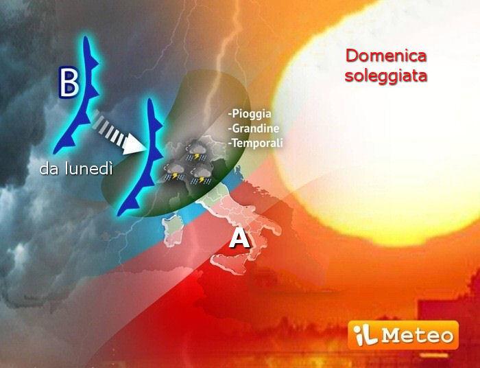 Domenica a tutto sole, poi nuovo peggioramento