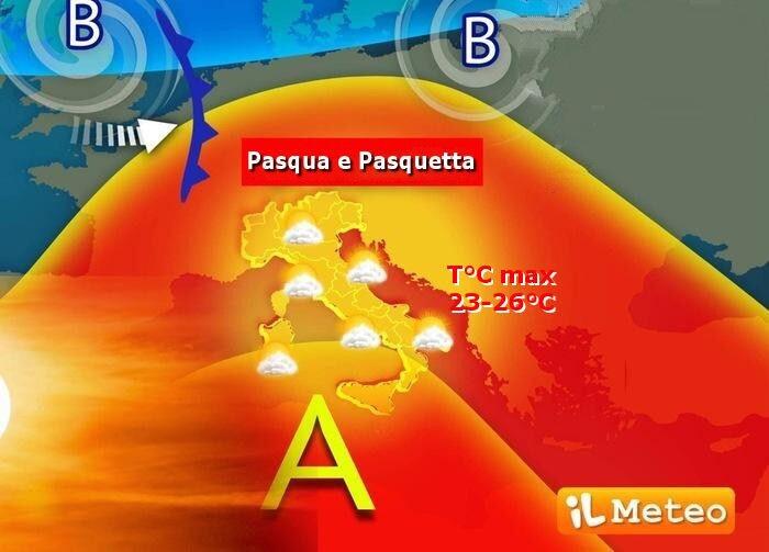 Alta pressione calda a Pasqua e Pasquetta