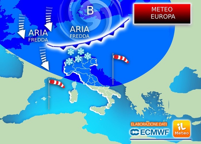 Arriva l'Inverno in Europa a causa di un affondo artico