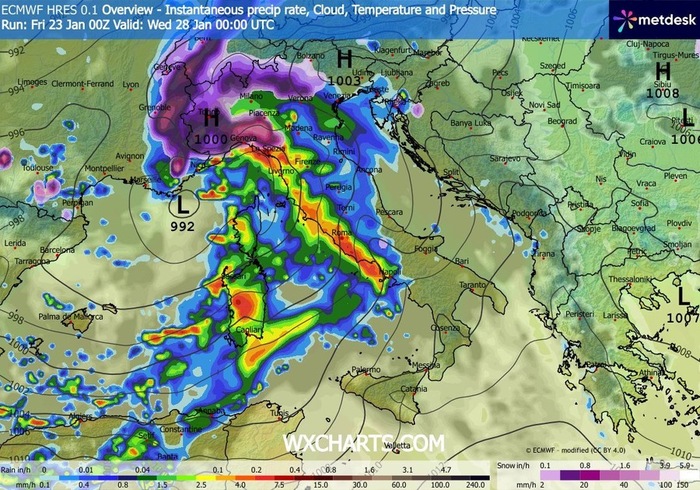 Importante fase di maltempo tra martedì e mercoledì