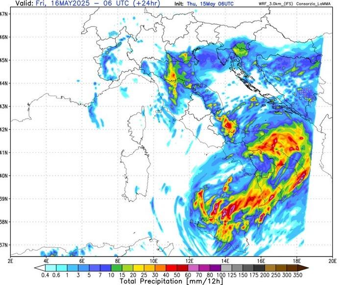 Zone a rischio piogge e temporali per le prossime ore