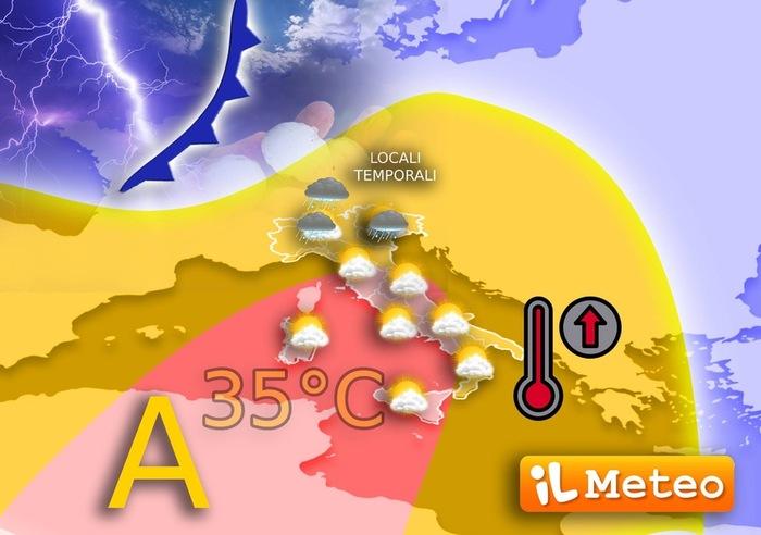 Caldo protagonista, ma ora occhio ai Temporali
