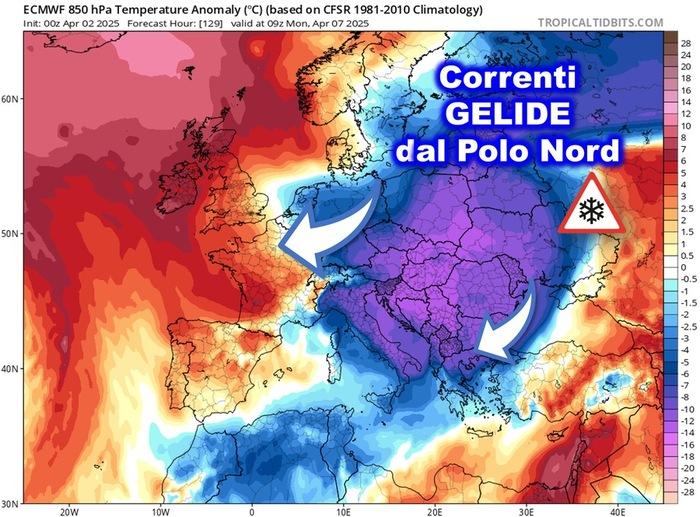 Irruzione di aria fredda dal Polo Nord dal 6-7 Aprile