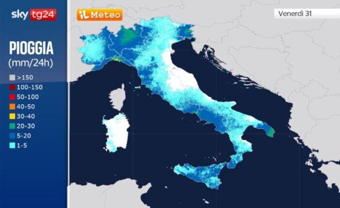 Mappe precipitazioni per Halloween