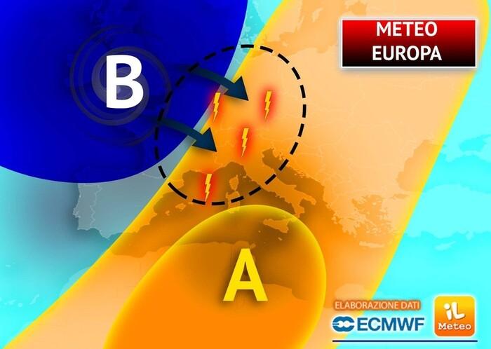 Caldo africano poi nubifragi e temporali, tempo pazzo sull'Europa