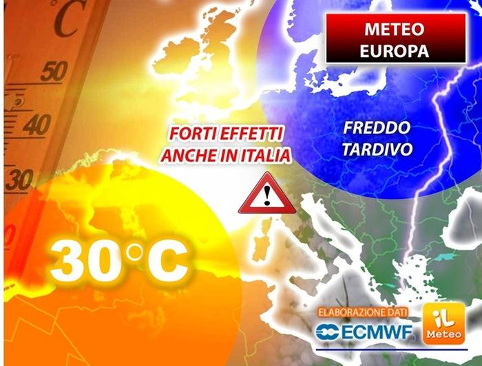 Dal caldo anomalo al freddo su mezza Europa
