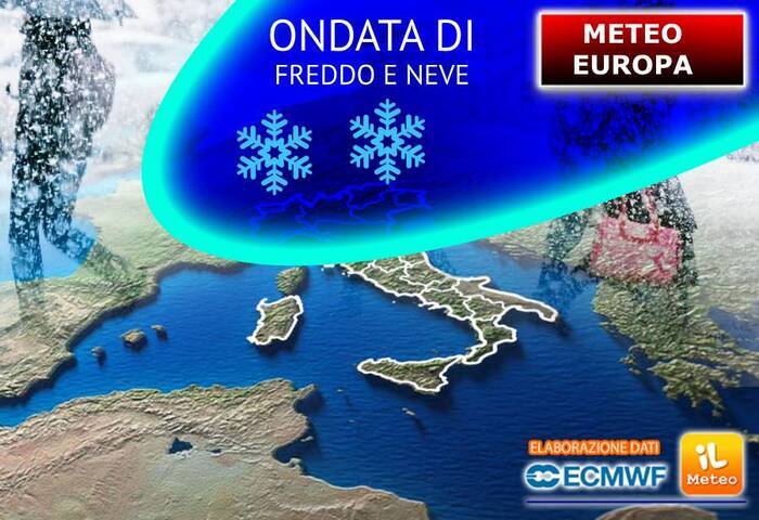 Freddo artico in discesa verso l'Europa