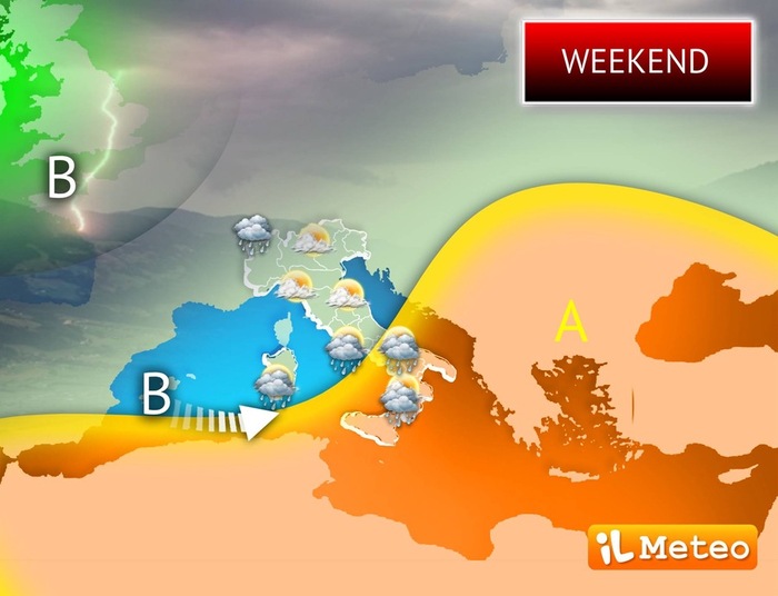 Previsioni meteo per il weekend