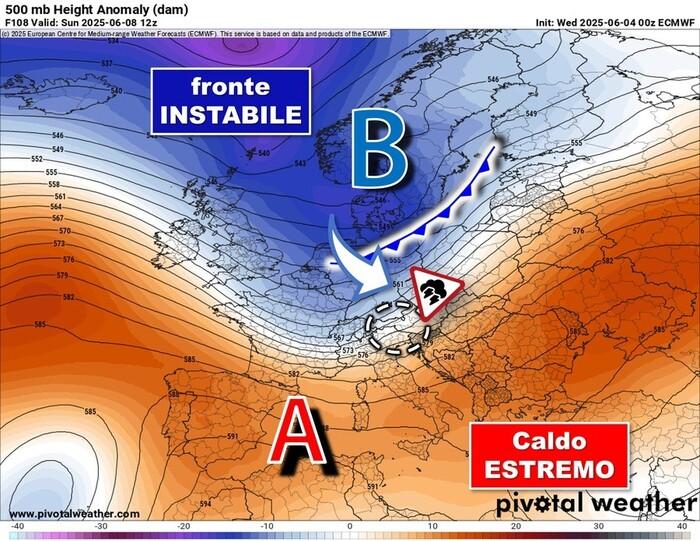 Caldo estremo ma pure violenti temporali (specie sul Triveneto)